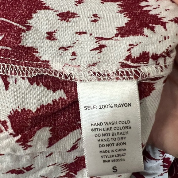 Anthropologie By Together- Floral Burgundy and White Women's Dress - Picture 4 of 5
